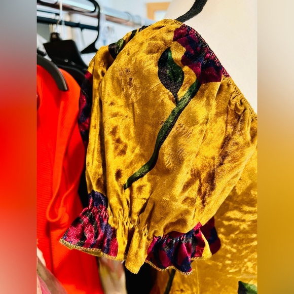 NWT Small Dolls Kill Current Mood Chasin’ Rainbows Mini Dress Floral Velvet - Picture 5 of 12